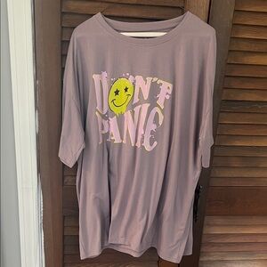 Don't Panic Graphic Tee - Mauve/Pink Kids Top